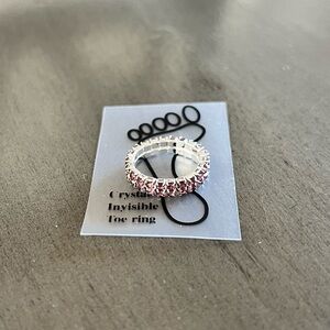 Purple Allover Rhinestone Crystal 2 Row Double Layer Adjustable Stretch Toe Ring